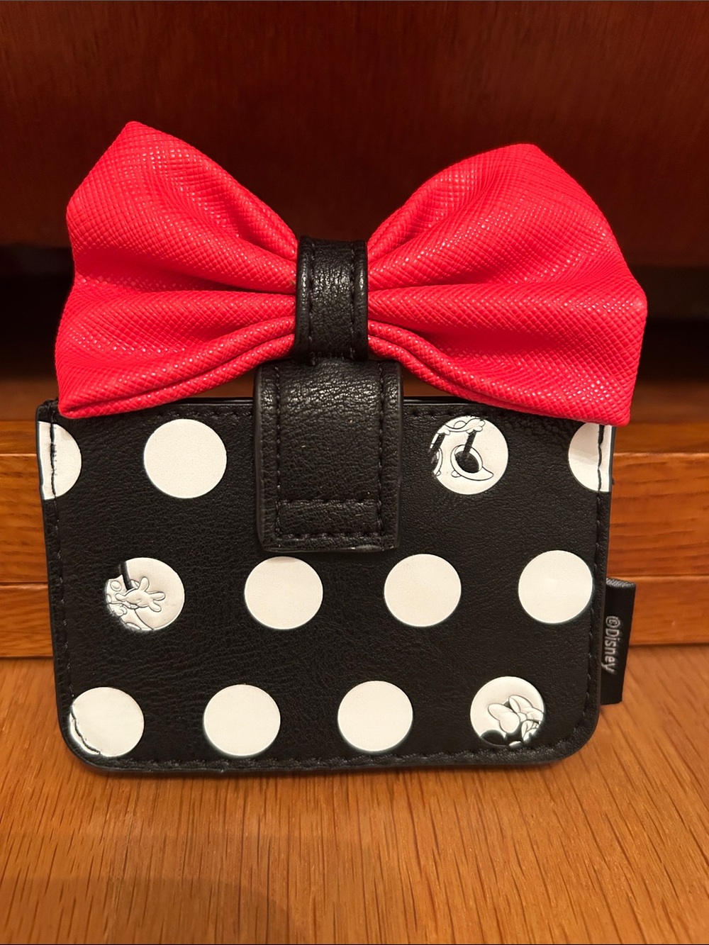 Disney Black and White Polka Dot Wallet with Red Bow Accent - Picture 5 of 5